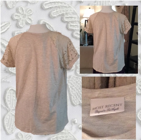 NWT Sweet Bliss Lace Sleeve Top - Picture 6 of 8